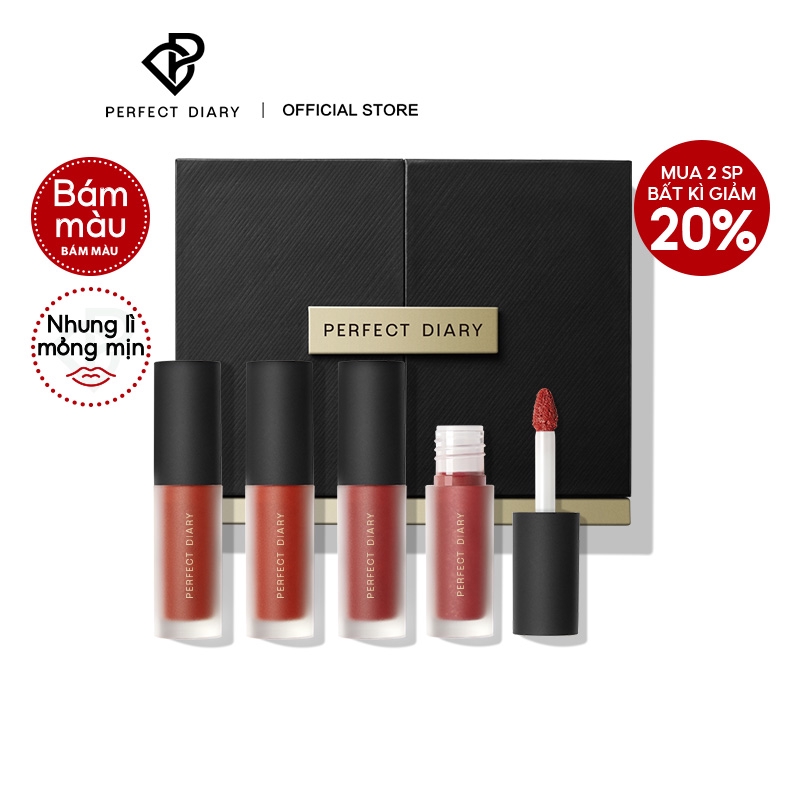 Bộ Son Môi Trang Điểm PERFECT DIARY Dạng Kem Màu Lì Mịn Như Nhung Thời Trang 1.5g/pc