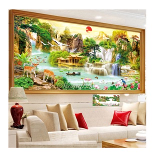 Tranh thêu phong cảnh tuyệt đẹp 2mx90cm
