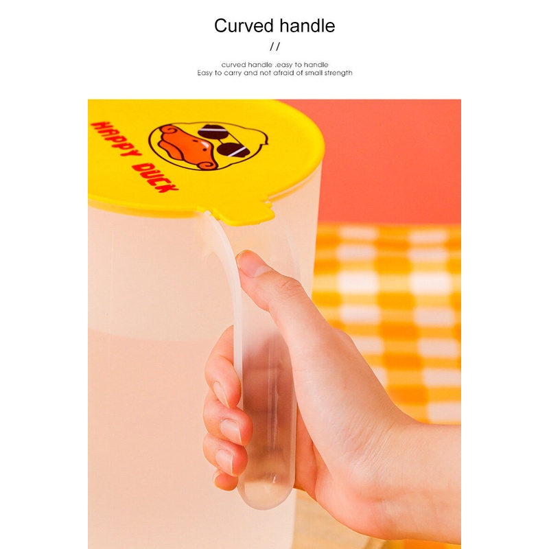 ONLY HOUSE Ấm Đun Nước Lạnh Bằng Nhựa Chịu Nhiệt Độ Cao Hình Vịt Vàng Nhỏ Phong Cách