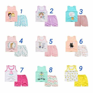 Combo 5 bộ cotton hàng Quảng Châu cho bé trai bé gái