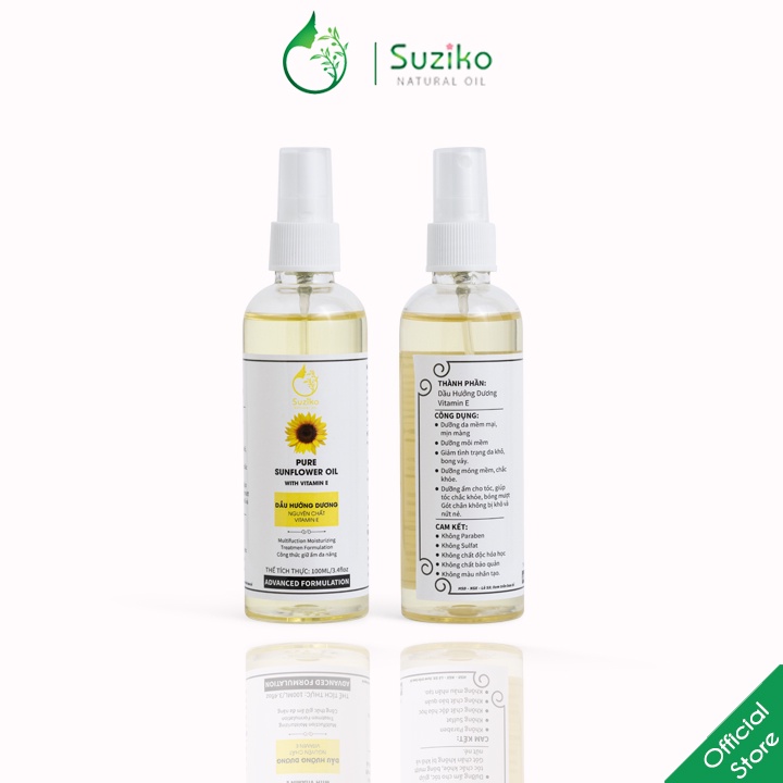 Dầu hướng dương dưỡng da hữu cơ nguyên chất 100% Organic 100ml SUZIKO