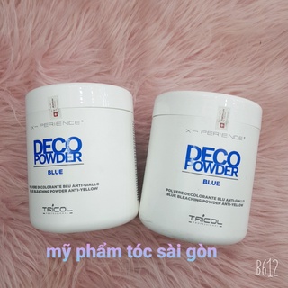 Bột tẩy tóc siêu mịn , cực mạnh màu xanh blue tricol 500gr nâng 1 đập lên tone 9