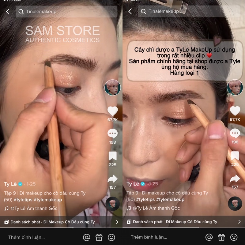 Chì kẻ mày lõi cứng gảy sợi lông mày chống thấm nước dùng trong phun xăm, make up chuyên nghiệp