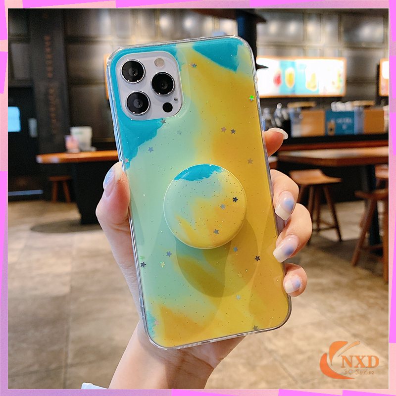 Ready Stock Casing For Xiaomi 10T/10TPro POCO M3 Redmi 9T 9 9A 9C Redmi Note8 Pro Official Watercolor Epoxy Star Glitter Soft TPU Holder Phone Case Protection Cover