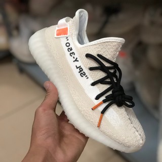 Giày Thể Thao YZ350 OW Nam Nữ [TẶNG TẤT] Giày Sneaker Y350 Màu Kem Sữa Full Size 36-43