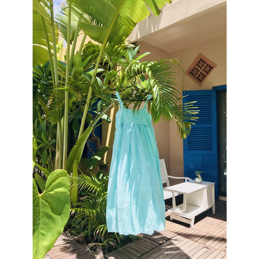 unleashed GRETA DRESS - Đầm Greta nhiều màu 100% cotton, 2 dây vai thắt nơ, dáng babydoll dài | BigBuy360 - bigbuy360.vn