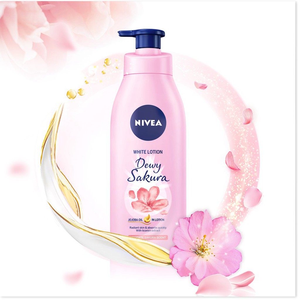 [Mã giảm giá sỉ mỹ phẩm chính hãng] Sữa Dưỡng Thể Dưỡng Sáng Da Hương Hoa Anh Đào Nivea White Lotion Dewy Sakura