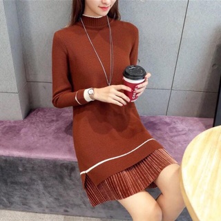 Váy len phối chân váy 