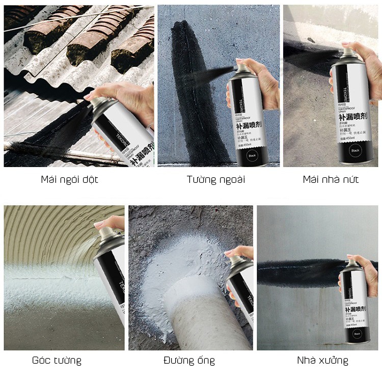 Chai Xịt Chống Thấm Nước, Chống Dột Cho Mái Nhà, Tường, Ống Nước, Sàn Nhà Cao Cấp 450ml DOKEY99