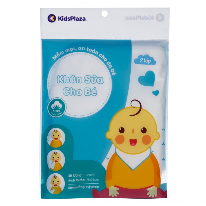 Set 10 khăn sữa cho bé xuất Nhật Kids Plaza 2 lớp/3 lớp/ 4 lớp