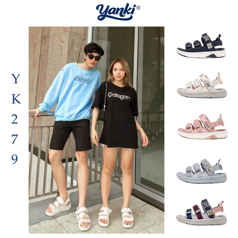 [Có bảo hành] Giày Sandal Nam Nữ YANKI Quai Ngang Sport YK279 - Hồng