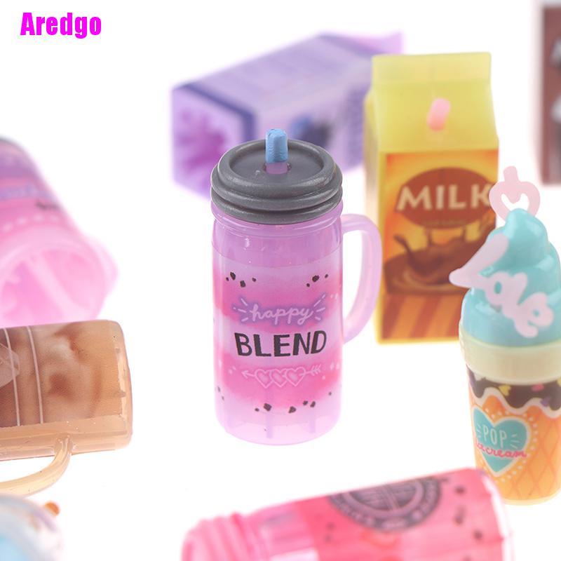 Set 3 mô hình chai nước ép trang trí nhà búp bê tỉ lệ 1:12