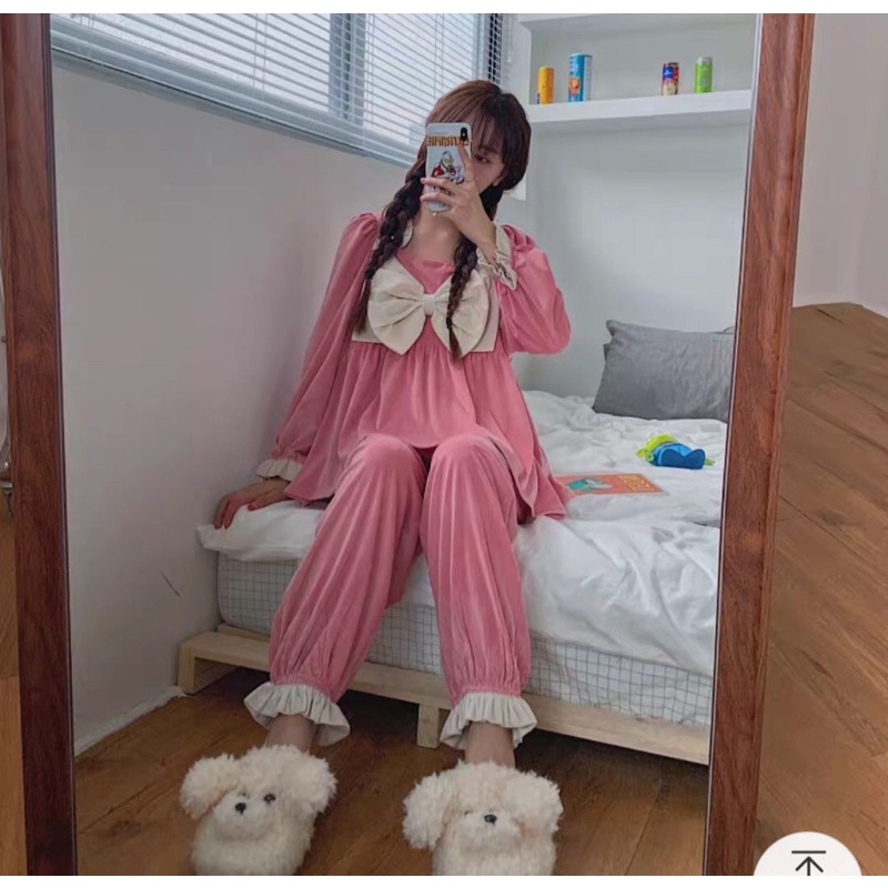 Set nơ tiểu thư bánh bèo chất nhung tuyết freesize | BigBuy360 - bigbuy360.vn