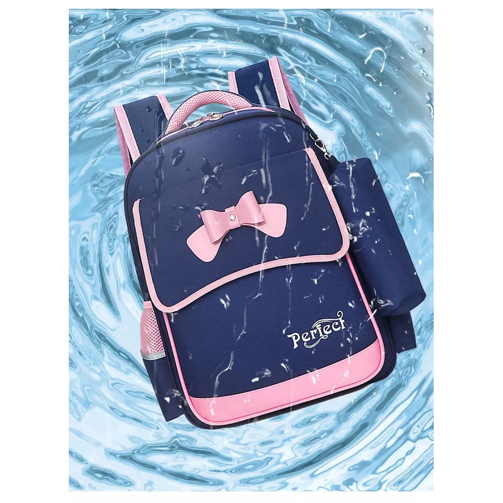 [CHẤT XỊN] Balo trang nhã cao cấp cho bé gái cấp 1 từ lớp 1 đến lớp 3 đi học, cặp sách chống thấm nước có phản quang