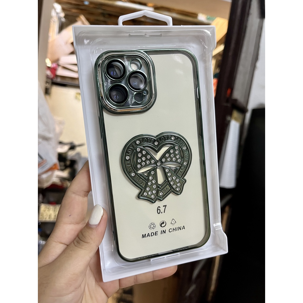 Ốp Lưng Điện Thoại Trong Suốt Đính Đá Lấp Lánh Chống Sốc bảo vệ camera Mẫu Mới Cho Iphone 11 12 13 MINI / PRO / MAX