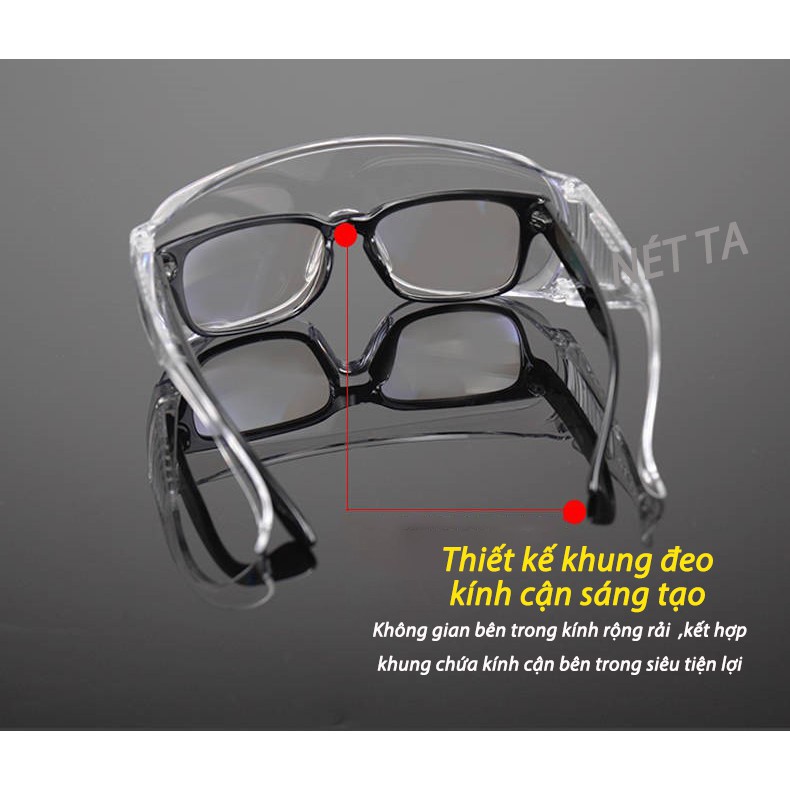 [ MUA 1 TẶNG 1] Kính bảo hộ trong suốt bảo vệ mắt ngăn chặn giọt bắn, che chắn gió bụi chống tia UV