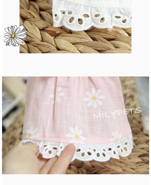 Váy thô hoa xinh mặc hè cho thú cưng