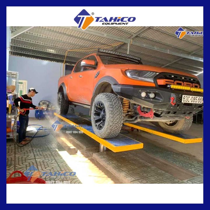 Cầu nâng 1 trụ rửa xe ô tô Ấn Độ SHARK âm nền - bảo hành 5 năm -Tahico