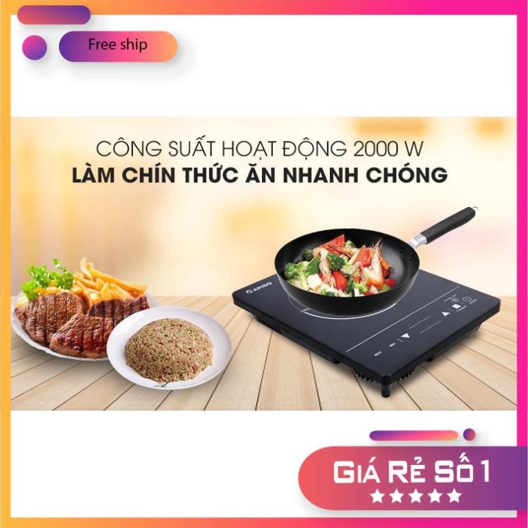 HÀNG CHÍNH HÃNG - Bếp hồng ngoại đơn Rapido 2000W - RC2000ES Công Suất Lớn, Điều Khiển Cảm Ứng