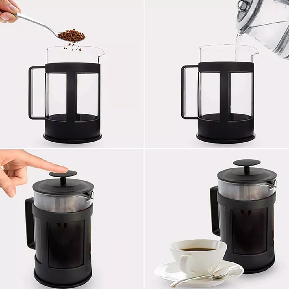 Bình pha cà phê French Press 300ml / 600ml / 800ml Bình pha cà phê tiêu chuẩn Pháp, Thân thủy tinh