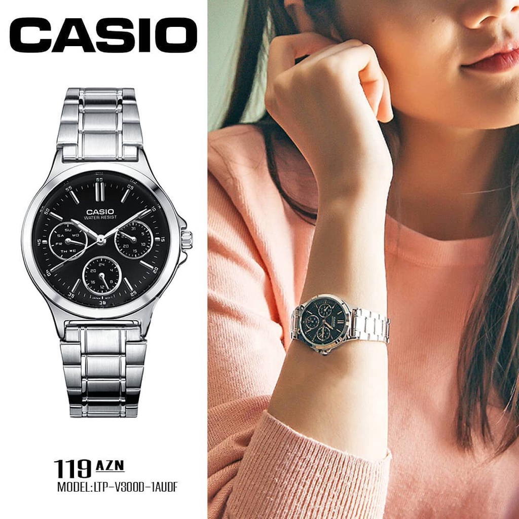 Đồng Hồ Casio LTP-V300D-1AUDF | Nữ | Dây Kim Loại | 6 Kim | Chống Nước