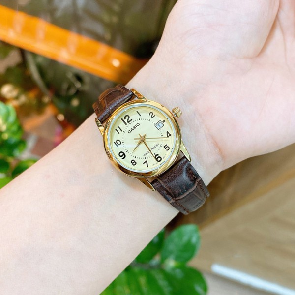 Đồng hồ nữ dây da chính hãng Casio Anh Khuê LTP-V002