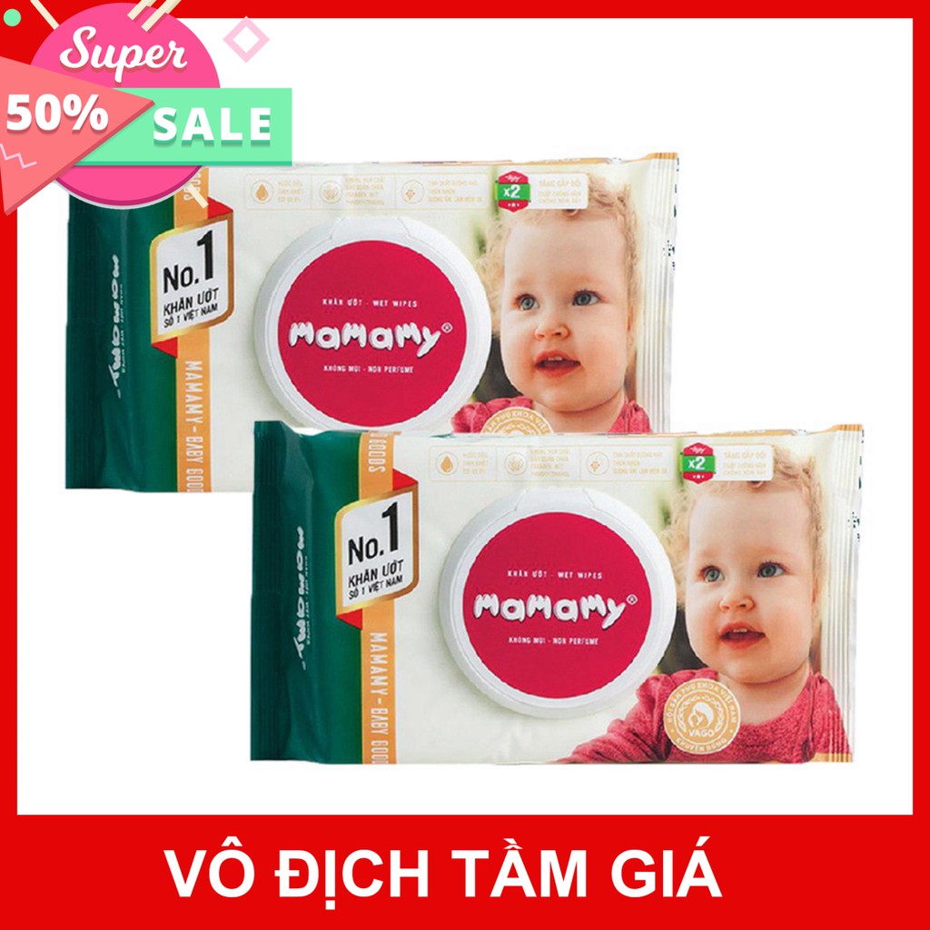 Combo 24 gói  khăn ướt Mamamy lau người cho bé không gây kích ứng, khăn giấy ướt am toàn cho bé