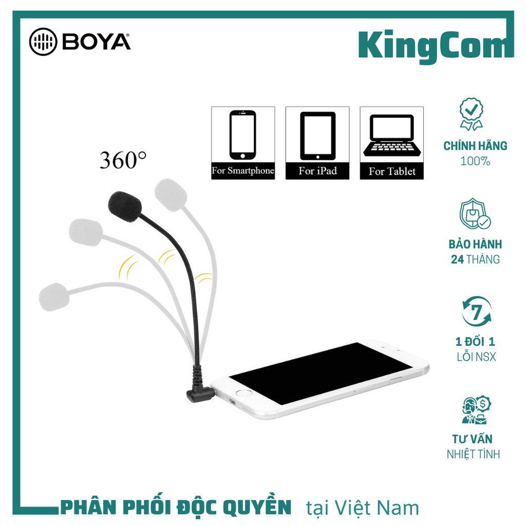 BOYA BY-UM4 - Micro Thu Âm Dùng Cho Điện Thoại, Laptop - Hàng Chính Hãng