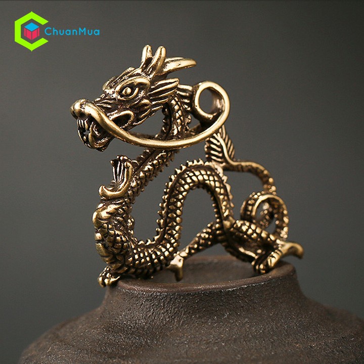 Móc Khóa Rồng Tuổi Thìn Chất Liệu Đồng Thau Cao Cấp (Phong Thủy, Treo Móc Chìa Khóa, Balo, ...)
