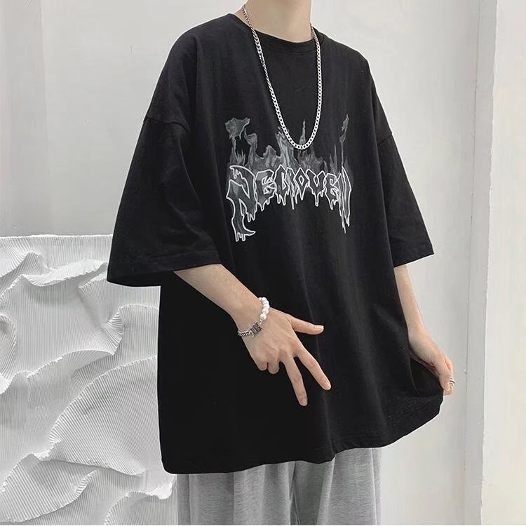 Áo Thun Ngắn Tay Dáng Rộng Thời Trang Mùa Hè Mới 2022 Dễ Phối Đồ Dành Cho Nam