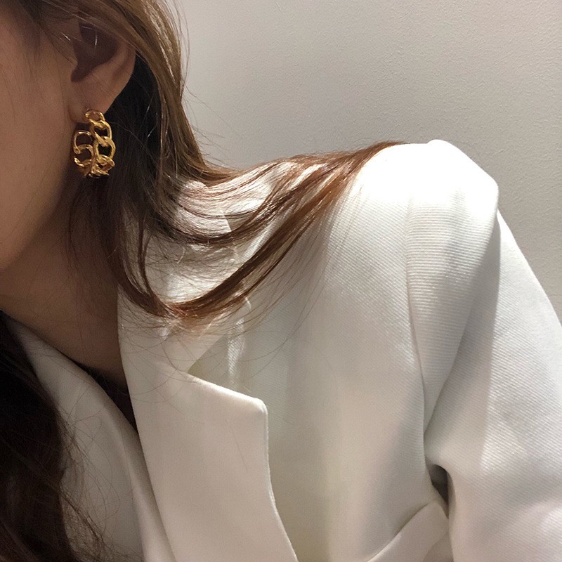 Bông Tai Khuyên Tai Hàn Quốc Hình Chuỗi Xích Phong Cách Hàn Quốc Sang Chảnh Mainia Shop