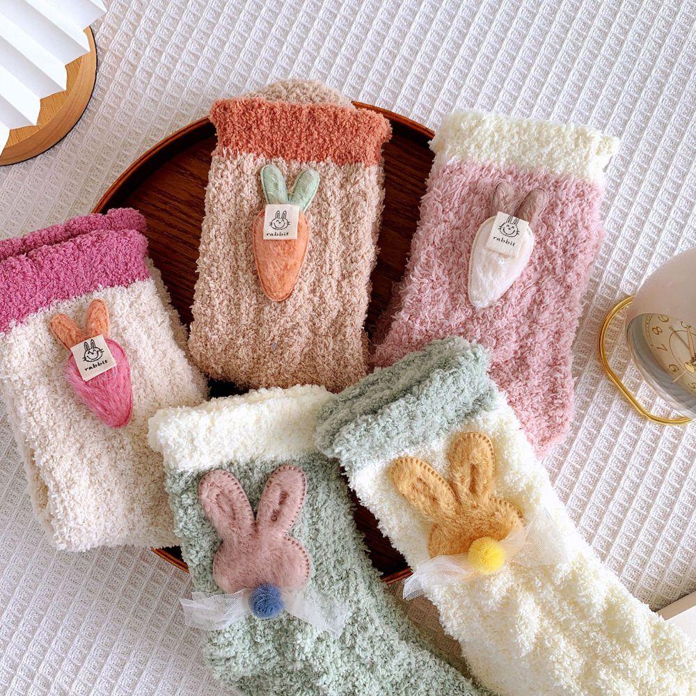 Vớ Ngủ Dày Dặn In Họa Tiết Củ Cà Rốt Hoạt Hình Dễ Thương Dành Cho Nữ