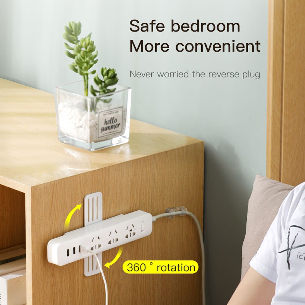 TARSUREVN Wall-Mounted Sticker Punch-free Plug Fixer Home Self-Adhesive Socket