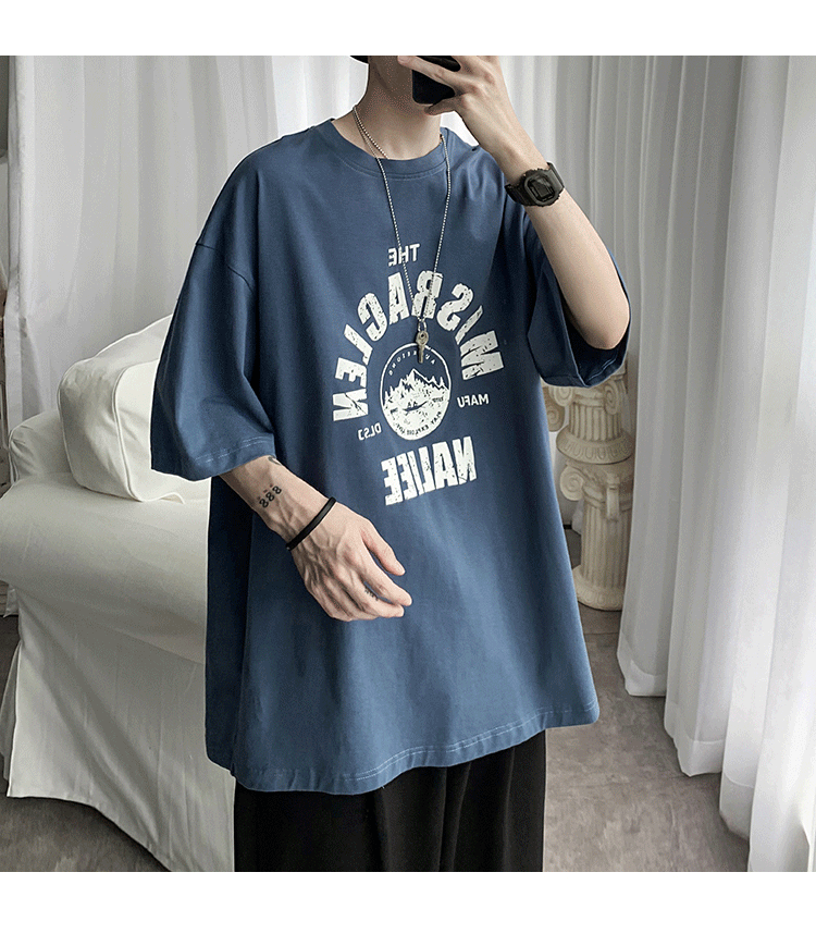 Áo thun tay ngắn dáng rộng size S-5XL phong cách Hàn Quốc trẻ trung dành cho nam