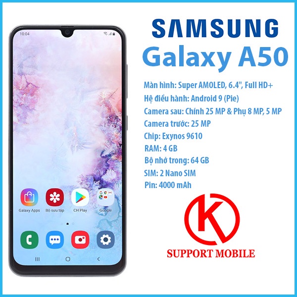 ĐIỆN THOẠI CẢM ỨNG SAMSUNG GALAXY A50 HÀNG ZIN CHÍNH HÃNG
