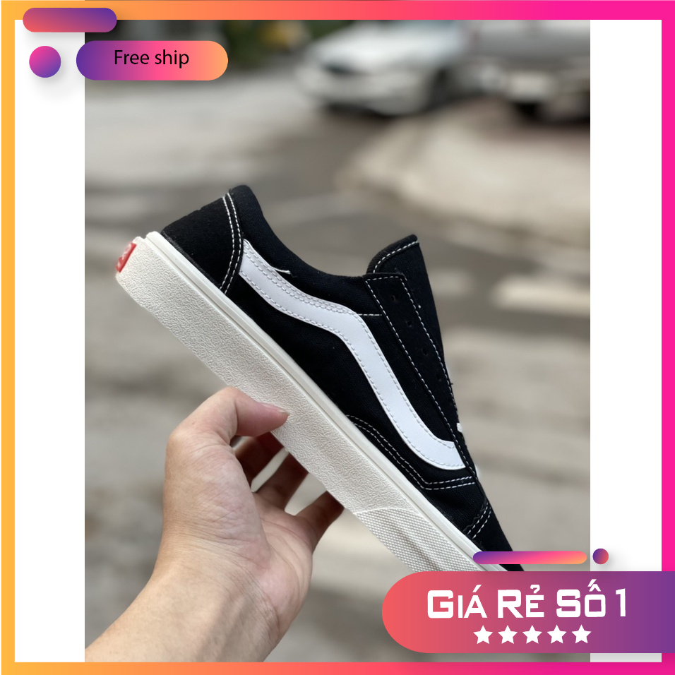 Giày 𝐕𝐚𝐧𝐬 𝐎𝐥𝐝 𝐒𝐤𝐨𝐨𝐥 - Giày Sneaker 𝐕𝐚𝐧𝐬 Đen kẻ trắng nhung nỉ cao cấp nam nữ