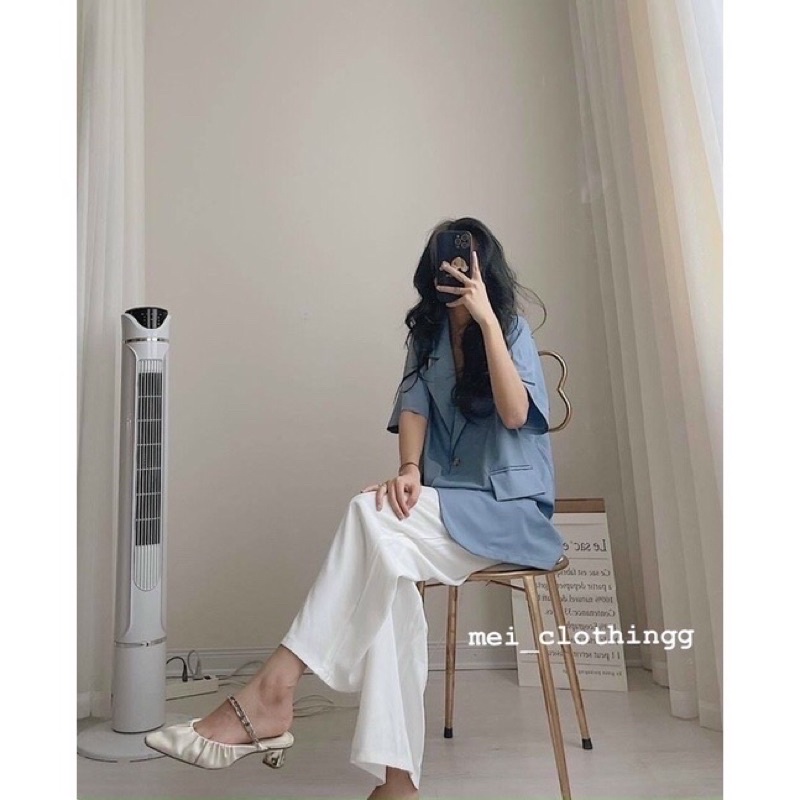 [Ảnh thật/video] Blazer trơn tay lỡ nhiều màu 2 khuy túi nắp /Áo vest nữ nhiều màu | BigBuy360 - bigbuy360.vn