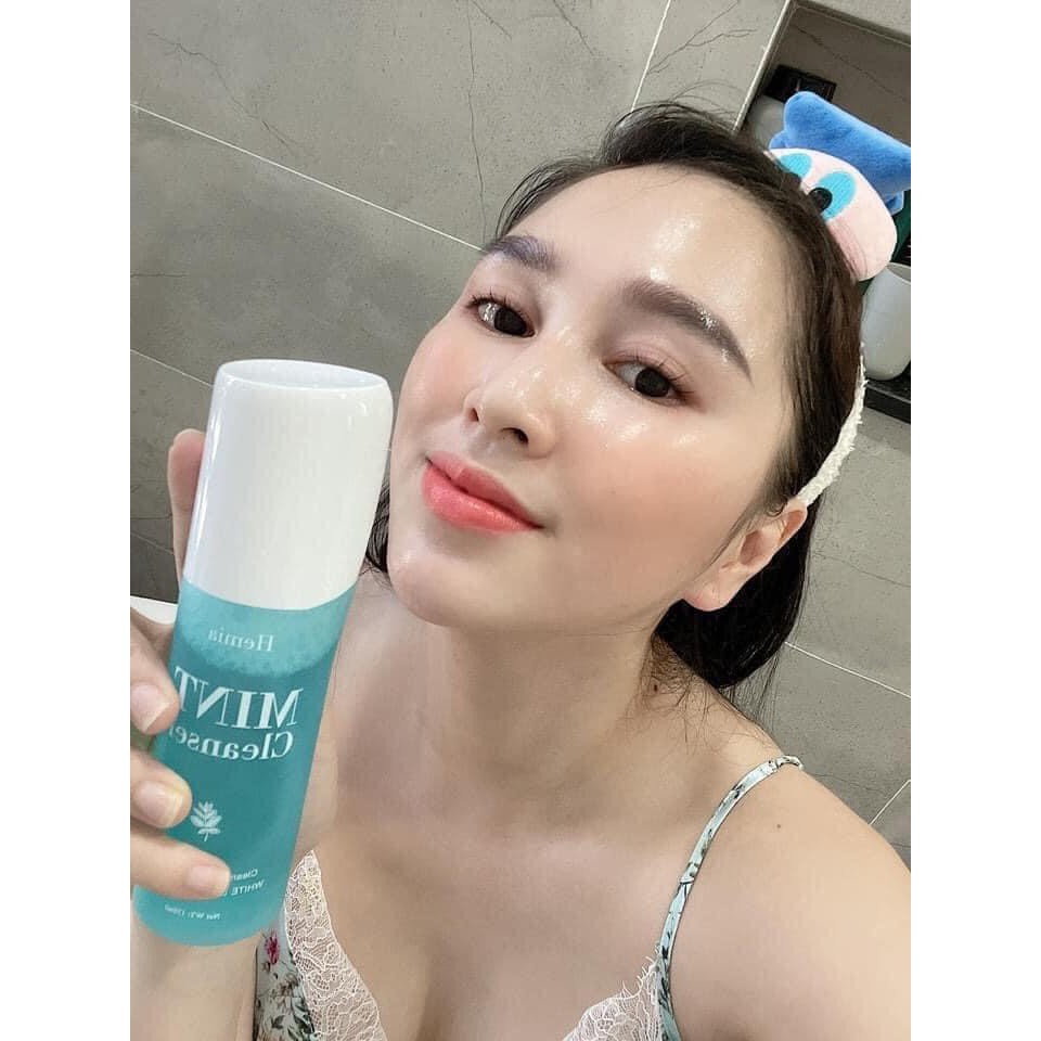 [Chính Hãng] Sữa Rửa Mặt Hemia Hàn Quốc, Tinh Thể Mint Cleanser - Dưỡng Trắng, Làm Sạch Da, Cấp Ẩm, Kiềm Dầu, Ngừa Mụn