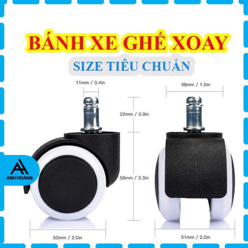 BÁNH XE PHÙ HỢP CÁC MẪU GHẾ XOAY Mới