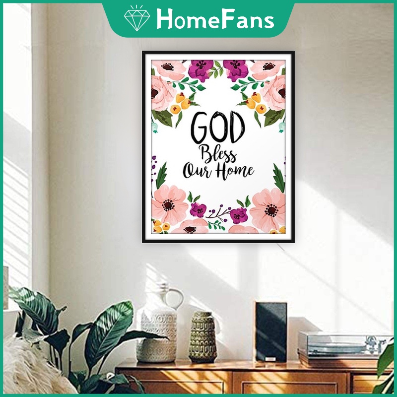 Bộ Tranh Đính Đá 5D Họa Tiết Chữ Độc Đáo Kích Thước 40x50cm Trang Trí Nhà Cửa