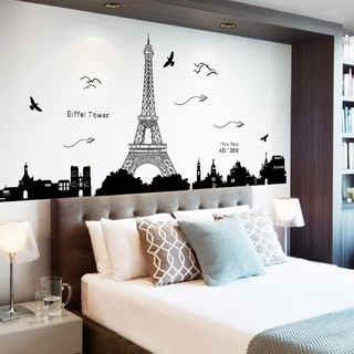 Decal dán tường cho bé cảnh thành phố Paris và tháp Eiffel xinh đẹp