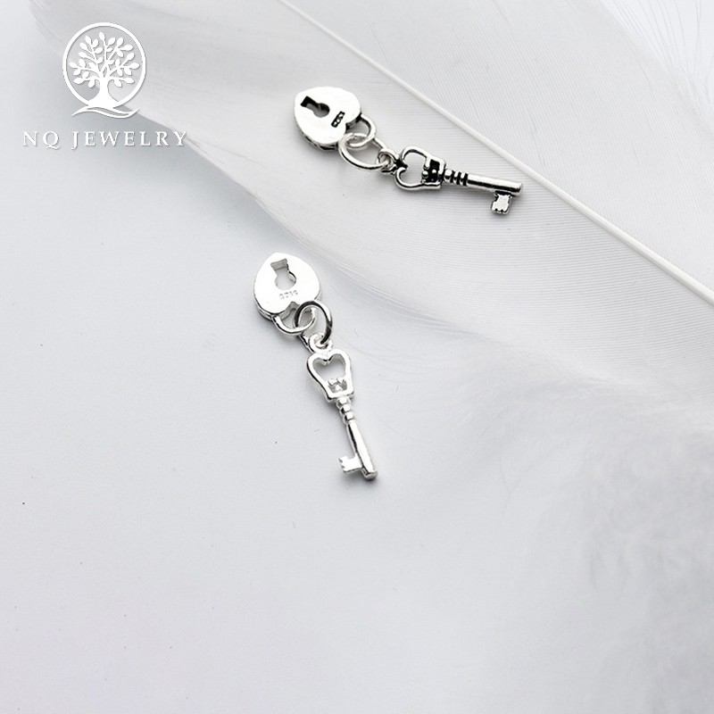 Charm bạc chìa khóa trái tim treo - NQ Jewelry