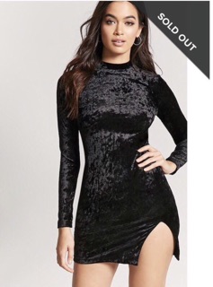 Đầm body nhung cổ lọ