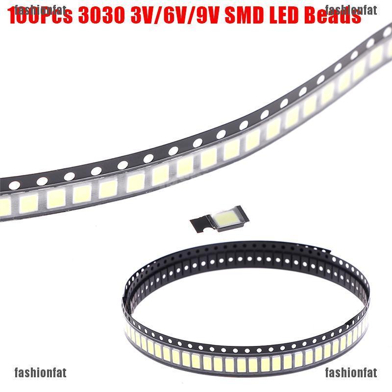 Bộ 100 Đèn Led 3030 Smd 1w 3v / 6v / 9v