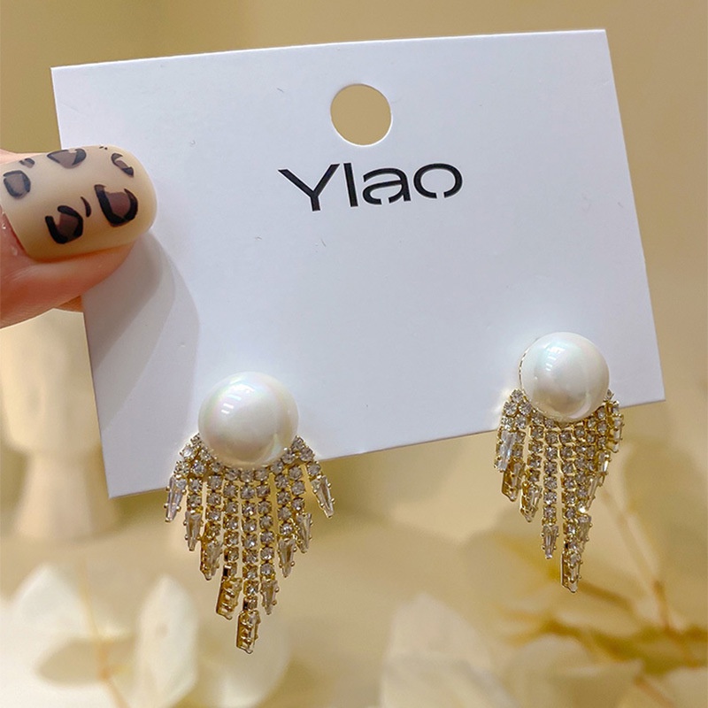 Bông Tai Tua Rua Hình Trái Tim Đính Ngọc Trai 2022 Cho Nữ AAA S925