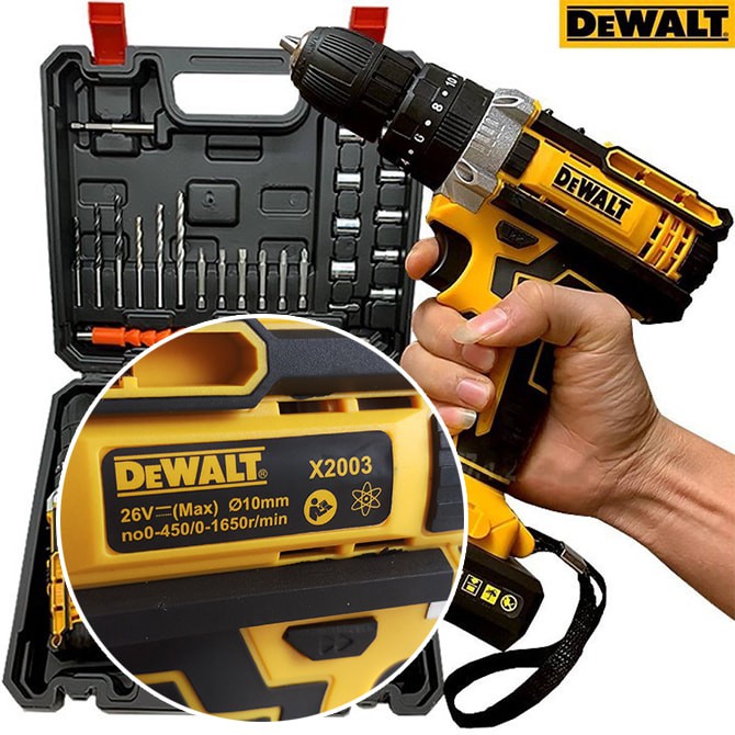 [ SIÊU RẺ ] Máy Khoan Pin Dewalt 36V 3 Chức Năng, Có Búa, 2 Pin Chuẩn 5 Cell, Kèm Bộ Phụ Kiện 24 Chi Tiết