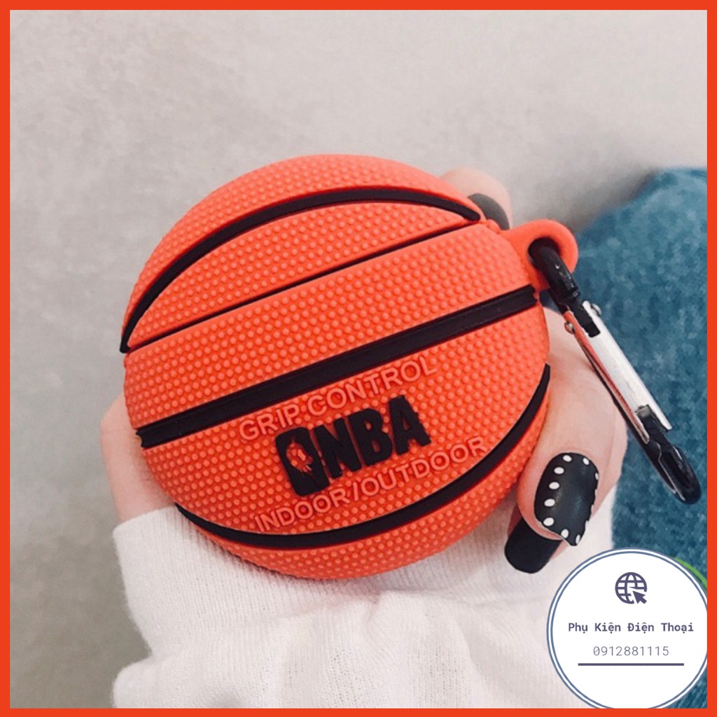 Tặng kèm móc treo - Case airpod hình quả bóng NBA Vỏ bao ốp Airpods silicon đựng tai nghe không dây 1 và 2 ⚡Phụ K