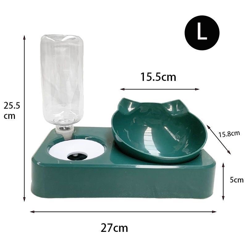 Combo Bát Ăn Chống Gù Đầu Mèo và Bình Nước cho Thú Cưng