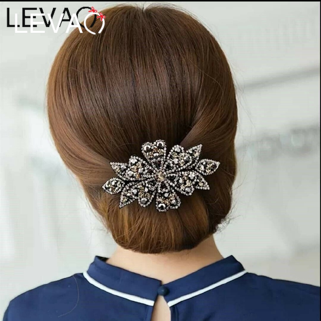 Kẹp Tóc Hình Bông Hoa Đính Đá Thời Trang Dành Cho Nữ
