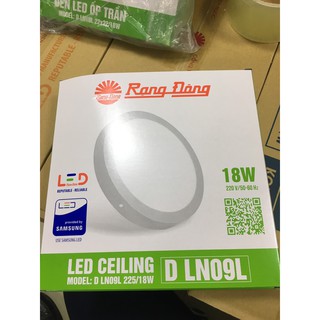 Rạng Đông_Đèn LED ốp trần (D LN09L 225/18W)-6500K, 3000K